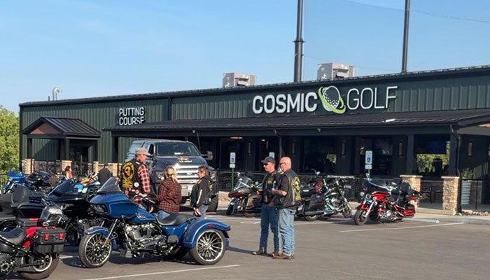 Bike night at Cosmic Golf