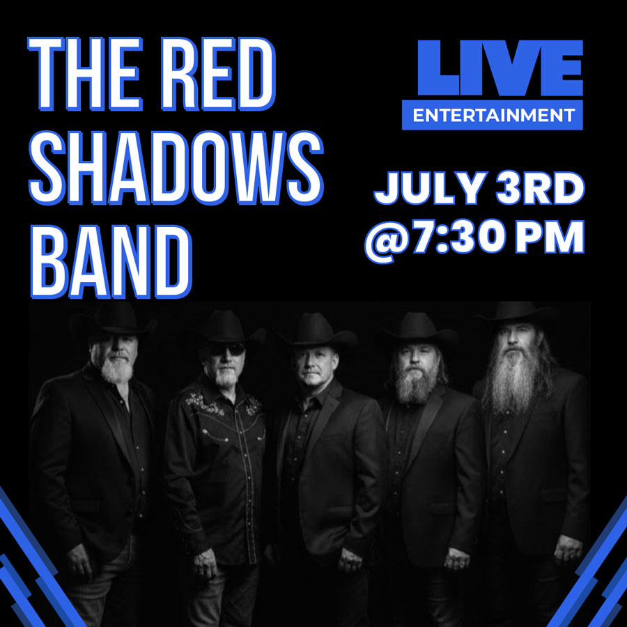 The Red Shadows Band live at Cosmic Golf on July 3rd at 7:30pm