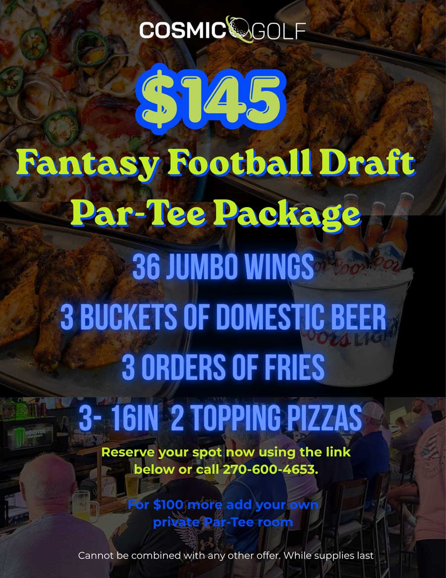 Cosmic Golf Fantasy Football Draft Partee Package