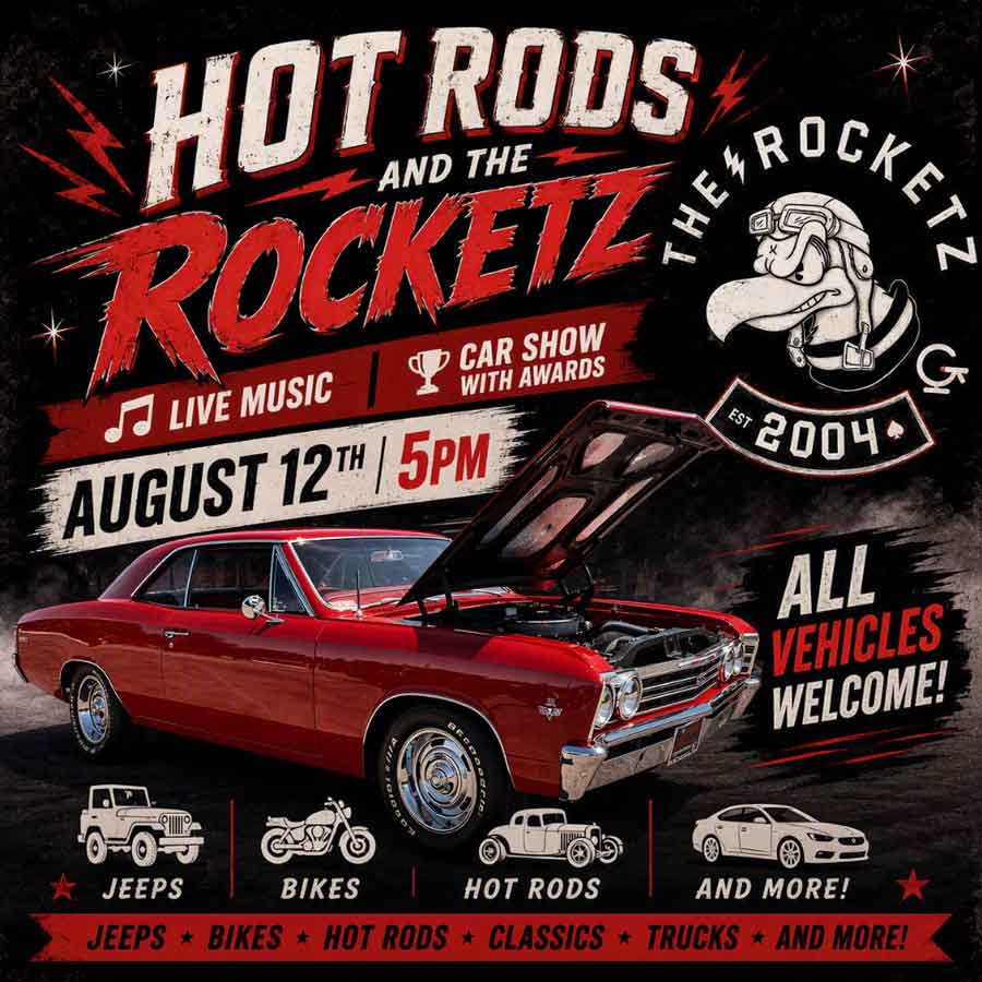 Hot Rods and the Rocketz live at Cosmic Golf on August 12